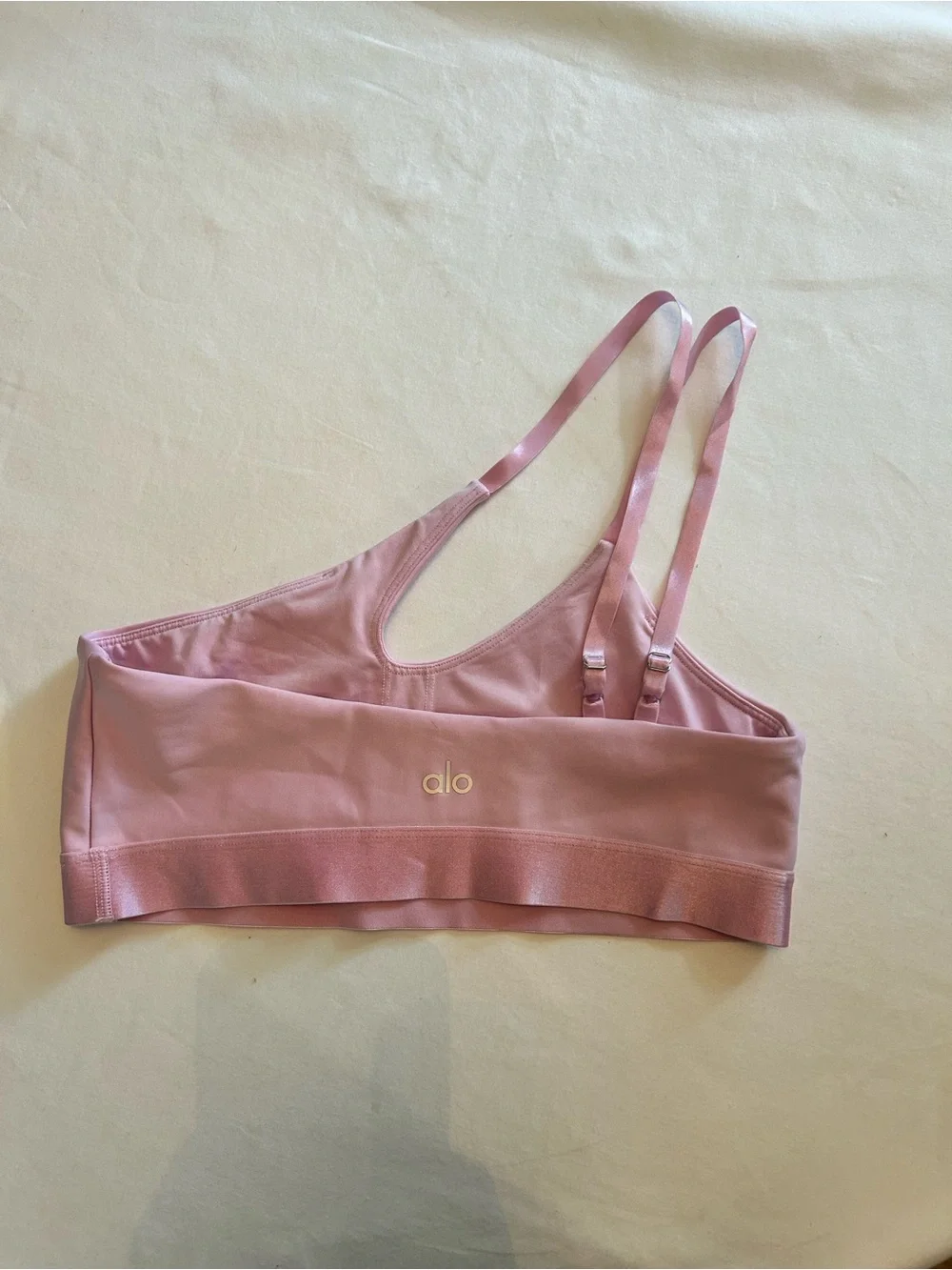 Alo yoga one shoulder Pink sports bra in size small